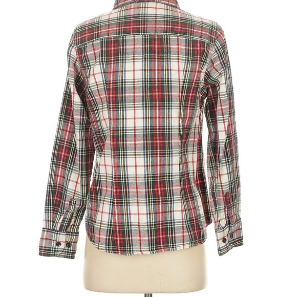 LL Bean Flannel Size S in red plaid - Picture 2 of 4